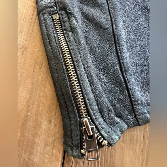 ALL SAINTS Italian Leather Low Rise Moto Pants - Picture 11 of 12